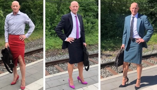 Dieser glücklich verheiratete Mann mit drei Kindern liebt es, Absätze und Röcke zu tragen